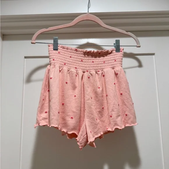 SET - z supply pink happy hearts long sleeve top & matching shorts - Picture 4 of 4